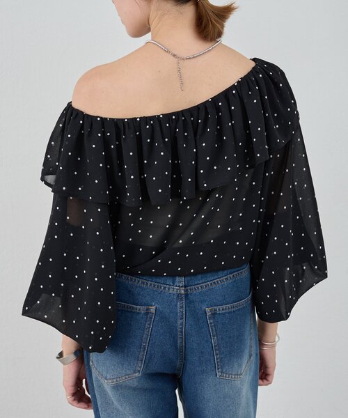 SHENERY（シーナリー）の「【着るだけで主役に】シアーフリルドットブラウス（シャツ/ブラウス・レディース・ブラック・FREE）」の16枚目の写真
