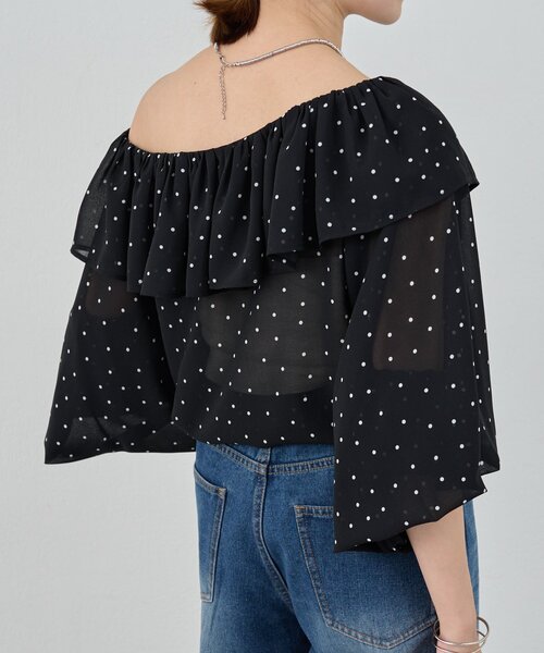 SHENERY（シーナリー）の「【着るだけで主役に】シアーフリルドットブラウス（シャツ/ブラウス・レディース・ブラック・FREE）」の17枚目の写真