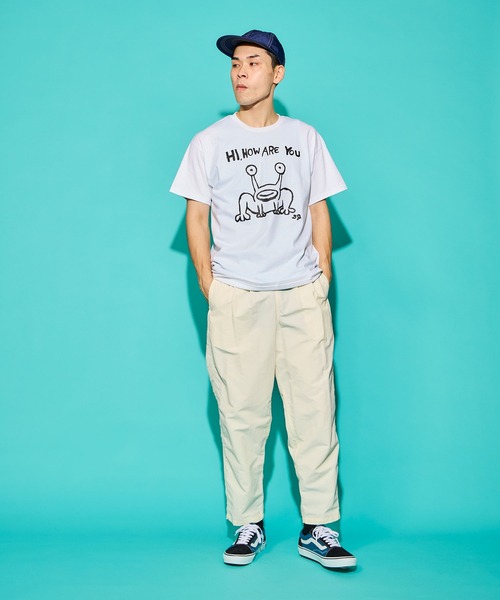 DANIEL JOHNSTON（ダニエルジョンストン）の「S/S TEE“HI HOW ARE YOU MURAL”/ショート スリーブ ティー "ハーイ ハワーユ― ミューラル”（Tシャツ/カットソー・メンズ・ブラック/ホワイト・MEDIUM/LARGE/X-LARGE）」の3枚目の写真