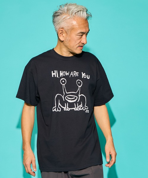 DANIEL JOHNSTON(ダニエルジョンストン)の「S/S TEE“HI HOW ARE YOU MURAL”/ショート スリーブ ティー "ハーイ ハワーユ― ミューラル”(Tシャツ/カットソー・メンズ・ブラック/ホワイト・MEDIUM/LARGE/X-LARGE)」の10枚目の写真