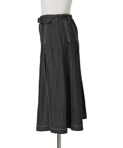 an another angelus（アンアナザーアンジェラス）の「ベルト付きボックスタックデニムスカート/ fint　フィント（デニムスカート・レディース・ライトブルー/ブラック・FREE）」の18枚目の写真