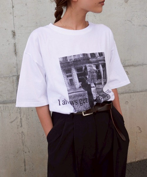 gossara(ゴサラ)の「プリントロゴTシャツ(Tシャツ/カットソー・レディース・グレー/ホワイト/ブラック・FREE)」の2枚目の写真