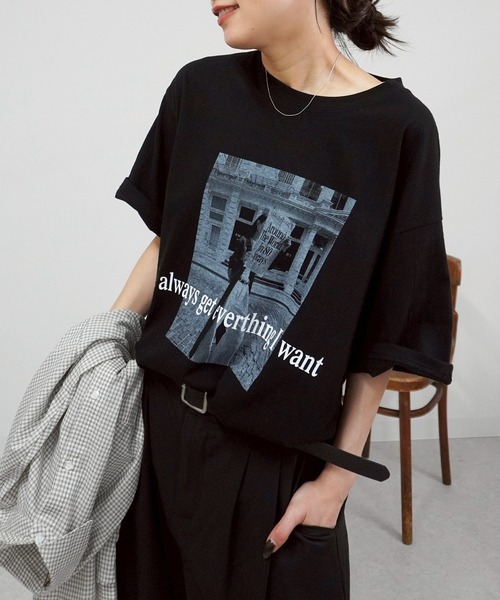 gossara(ゴサラ)の「プリントロゴTシャツ(Tシャツ/カットソー・レディース・グレー/ホワイト/ブラック・FREE)」の3枚目の写真
