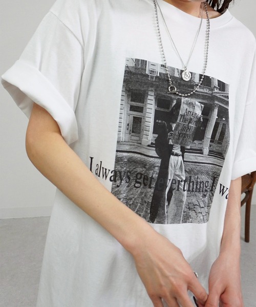 gossara(ゴサラ)の「プリントロゴTシャツ(Tシャツ/カットソー・レディース・グレー/ホワイト/ブラック・FREE)」の4枚目の写真