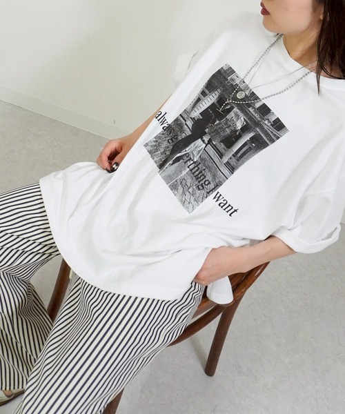 gossara(ゴサラ)の「プリントロゴTシャツ(Tシャツ/カットソー・レディース・グレー/ホワイト/ブラック・FREE)」の6枚目の写真