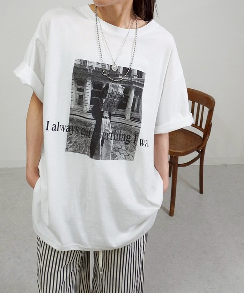 gossara(ゴサラ)の「プリントロゴTシャツ(Tシャツ/カットソー・レディース・グレー/ホワイト/ブラック・FREE)」の5枚目の写真