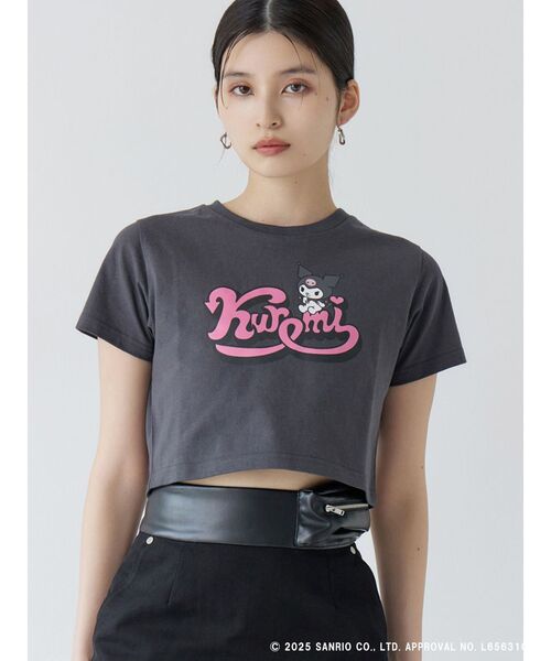 MURUA(ムルーア)の「【メロクロコラボ】クロップドTシャツ(Tシャツ/カットソー・レディース・ブラック/ホワイト・FREE)」の2枚目の写真