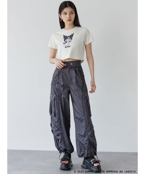 MURUA(ムルーア)の「【メロクロコラボ】クロップドTシャツ(Tシャツ/カットソー・レディース・ブラック/ホワイト・FREE)」の4枚目の写真