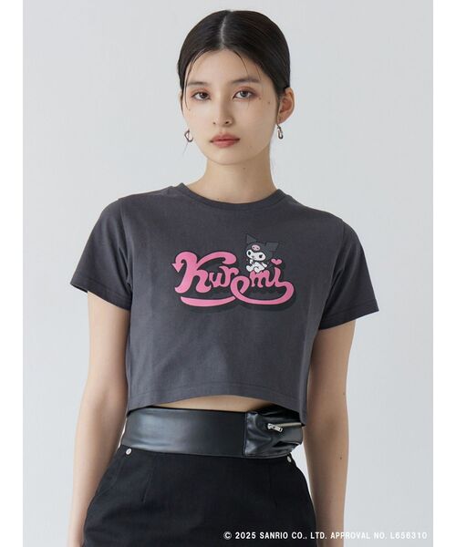 MURUA(ムルーア)の「【メロクロコラボ】クロップドTシャツ(Tシャツ/カットソー・レディース・ブラック/ホワイト・FREE)」の5枚目の写真