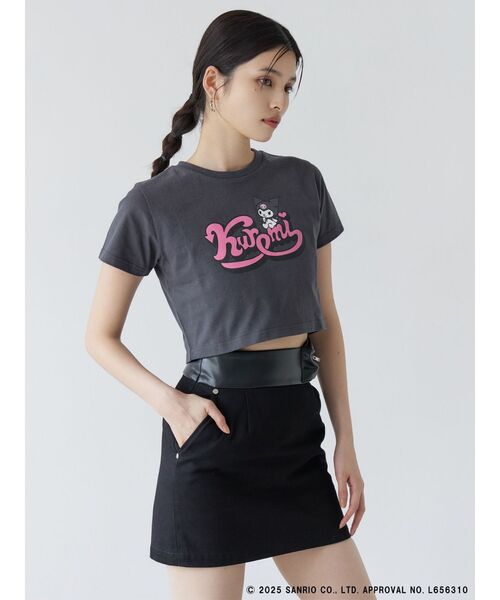 MURUA(ムルーア)の「【メロクロコラボ】クロップドTシャツ(Tシャツ/カットソー・レディース・ブラック/ホワイト・FREE)」の6枚目の写真