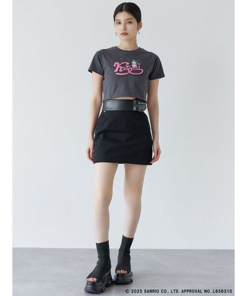 MURUA(ムルーア)の「【メロクロコラボ】クロップドTシャツ(Tシャツ/カットソー・レディース・ブラック/ホワイト・FREE)」の9枚目の写真