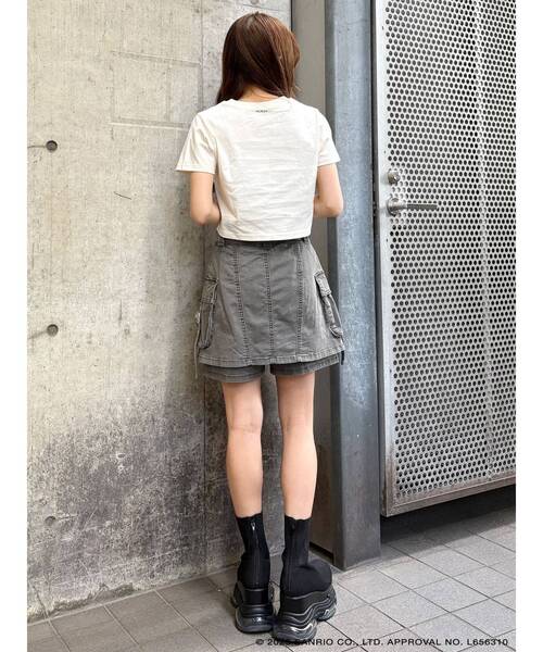 MURUA(ムルーア)の「【メロクロコラボ】クロップドTシャツ(Tシャツ/カットソー・レディース・ブラック/ホワイト・FREE)」の13枚目の写真