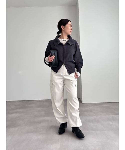 UR'S（ユアーズ）の「ハイウエストカーゴパンツ（その他パンツ・レディース・ブラック/ストライプ/アイボリー・M/S/L）」の10枚目の写真