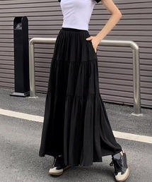 ティアードロングスカート レディース春夏