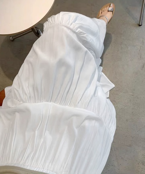 Miniministore(ミニミニストア)の「ティアードロングスカート レディース春夏(スカート・レディース・ブラック/アイボリー/ホワイト・FREE)」の15枚目の写真