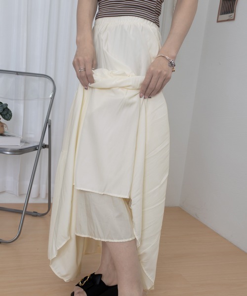 Miniministore(ミニミニストア)の「ティアードロングスカート レディース春夏(スカート・レディース・ブラック/アイボリー/ホワイト・FREE)」の22枚目の写真