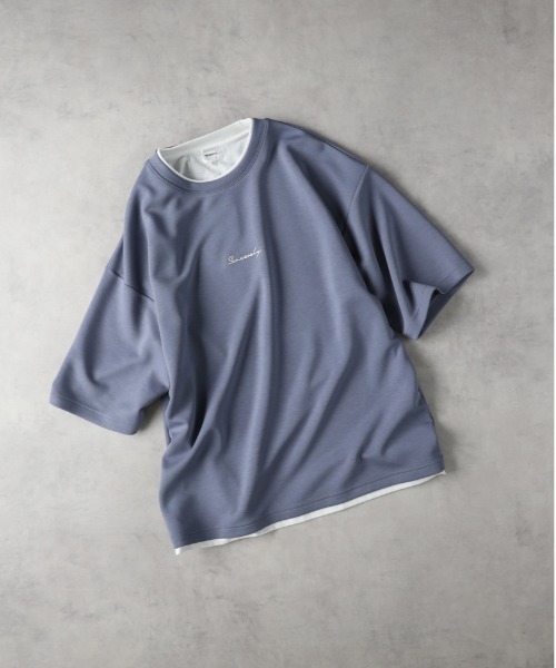 Right-on(ライトオン)の「NEOSARTIC(ネオサーティック)【メンズ】フェイクレイヤードTシャツ(Tシャツ/カットソー・メンズ・ライトベージュ/ブラック/ブルー・L/XL/M)」の2枚目の写真