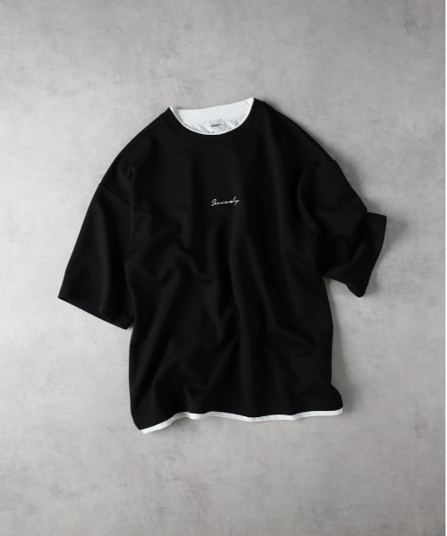 Right-on(ライトオン)の「NEOSARTIC(ネオサーティック)【メンズ】フェイクレイヤードTシャツ(Tシャツ/カットソー・メンズ・ライトベージュ/ブラック/ブルー・L/XL/M)」の1枚目の写真