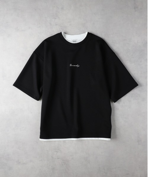 Right-on(ライトオン)の「NEOSARTIC(ネオサーティック)【メンズ】フェイクレイヤードTシャツ(Tシャツ/カットソー・メンズ・ライトベージュ/ブラック/ブルー・L/XL/M)」の5枚目の写真