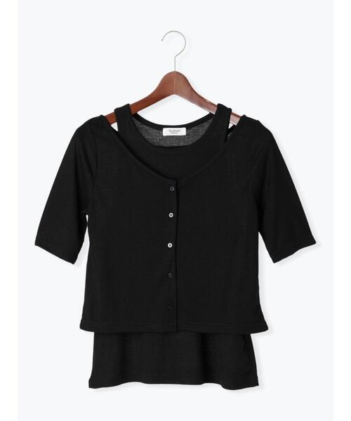 Te chichi TERRASSE(テチチテラス)の「シアーテレコレイヤードアンサンブル《2025summer catalog item》(その他トップス・レディース・ブラック/オフホワイト/ブルー・F)」の3枚目の写真