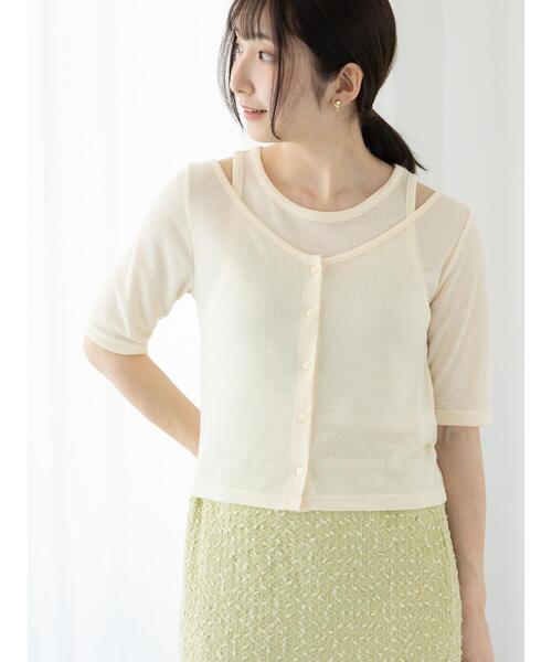 Te chichi TERRASSE(テチチテラス)の「シアーテレコレイヤードアンサンブル《2025summer catalog item》(その他トップス・レディース・ブラック/オフホワイト/ブルー・F)」の8枚目の写真