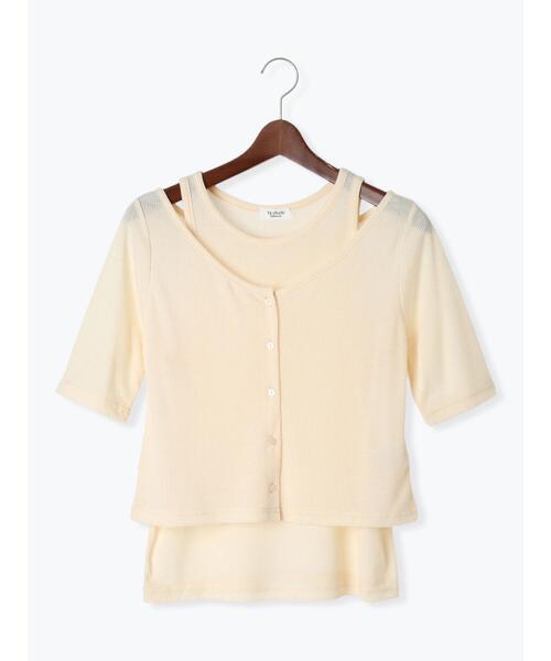 Te chichi TERRASSE(テチチテラス)の「シアーテレコレイヤードアンサンブル《2025summer catalog item》(その他トップス・レディース・ブラック/オフホワイト/ブルー・F)」の9枚目の写真