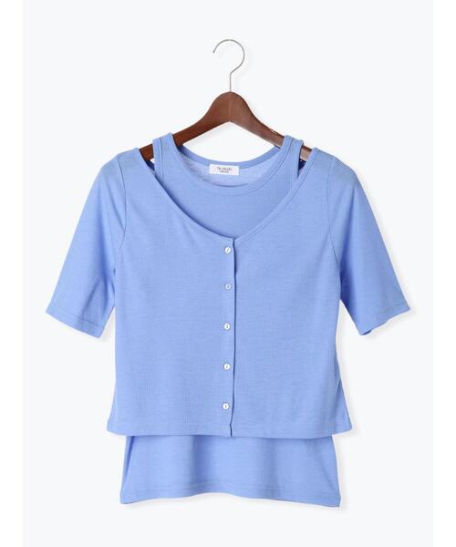 Te chichi TERRASSE(テチチテラス)の「シアーテレコレイヤードアンサンブル《2025summer catalog item》(その他トップス・レディース・ブラック/オフホワイト/ブルー・F)」の10枚目の写真