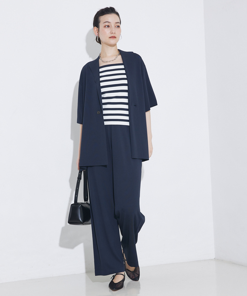 qualite(カリテ)の「【接触冷感】レーヨンストレッチニットパンツ/夏服/サマーニット/カセット服/セットアップ対応(その他パンツ・レディース・ブラウン/チャコールグレー・36/38)」の7枚目の写真