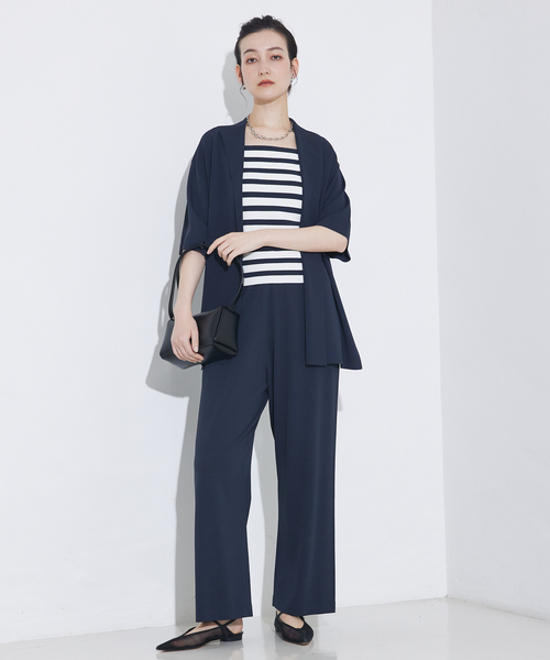 qualite(カリテ)の「【接触冷感】レーヨンストレッチニットパンツ/夏服/サマーニット/カセット服/セットアップ対応(その他パンツ・レディース・ブラウン/チャコールグレー・36/38)」の10枚目の写真