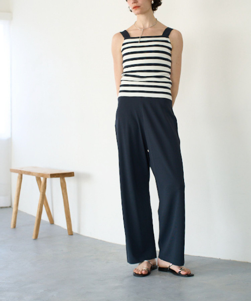 qualite(カリテ)の「【接触冷感】レーヨンストレッチニットパンツ/夏服/サマーニット/カセット服/セットアップ対応(その他パンツ・レディース・ブラウン/チャコールグレー・36/38)」の12枚目の写真