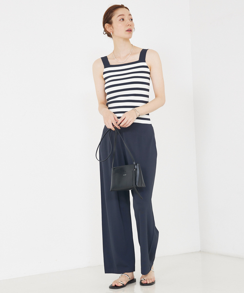 qualite(カリテ)の「【接触冷感】レーヨンストレッチニットパンツ/夏服/サマーニット/カセット服/セットアップ対応(その他パンツ・レディース・ブラウン/チャコールグレー・36/38)」の20枚目の写真