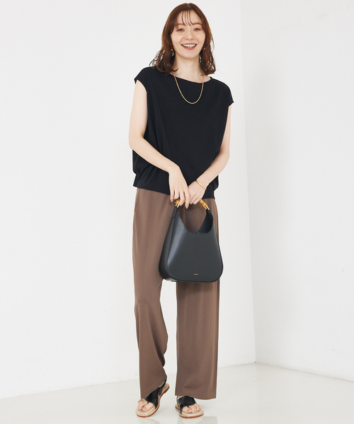 qualite(カリテ)の「【接触冷感】レーヨンストレッチニットパンツ/夏服/サマーニット/カセット服/セットアップ対応(その他パンツ・レディース・ブラウン/チャコールグレー・36/38)」の22枚目の写真