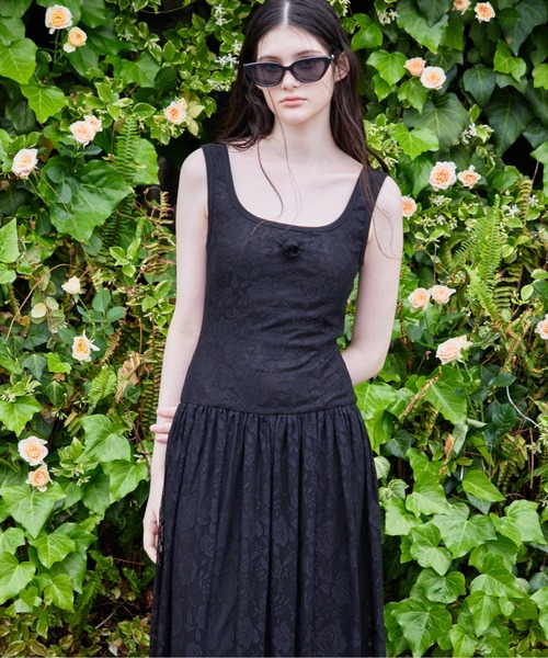 etre loin(エトルワン)の「Low switching rose lace dress(ワンピース・レディース・ブラック/サックスブルー/クリーム・M)」の10枚目の写真