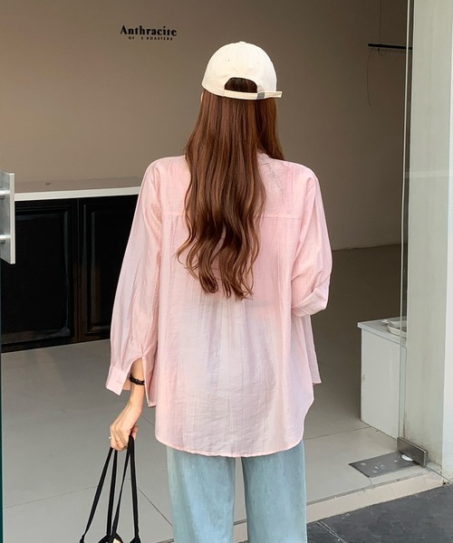 L LABEL（エルラベル）の「シアーシャツ+キャミ2点セット（シャツ/ブラウス・レディース・ホワイト/グリーン/ピンク/イエロー/ブルー・FREE）」の13枚目の写真