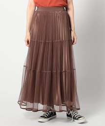 Grand PARK | チュール＆プリーツ ティアードフレアスカート(スカート)