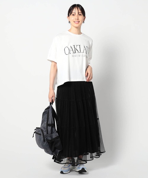 Grand PARK（グランドパーク）の「チュール＆プリーツ ティアードフレアスカート（スカート・レディース・ブラック/ブラウン・FREE）」の5枚目の写真