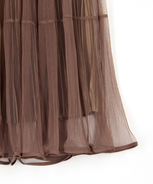Grand PARK（グランドパーク）の「チュール＆プリーツ ティアードフレアスカート（スカート・レディース・ブラック/ブラウン・FREE）」の19枚目の写真
