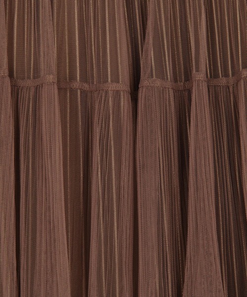 Grand PARK（グランドパーク）の「チュール＆プリーツ ティアードフレアスカート（スカート・レディース・ブラック/ブラウン・FREE）」の20枚目の写真