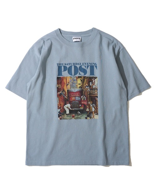 TETE HOMME（テットオム）の「【THE SATURDAY EVENING POST】Road block グラフィックプリントTシャツ（Tシャツ/カットソー・レディース・チャコールグレー/ホワイト/ブルーグレー・MEDIUM/LARGE/X-LARGE）」の3枚目の写真
