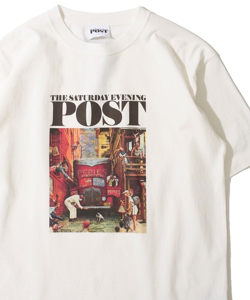 TETE HOMME（テットオム）の「【THE SATURDAY EVENING POST】Road block グラフィックプリントTシャツ（Tシャツ/カットソー・レディース・チャコールグレー/ホワイト/ブルーグレー・MEDIUM/LARGE/X-LARGE）」の14枚目の写真