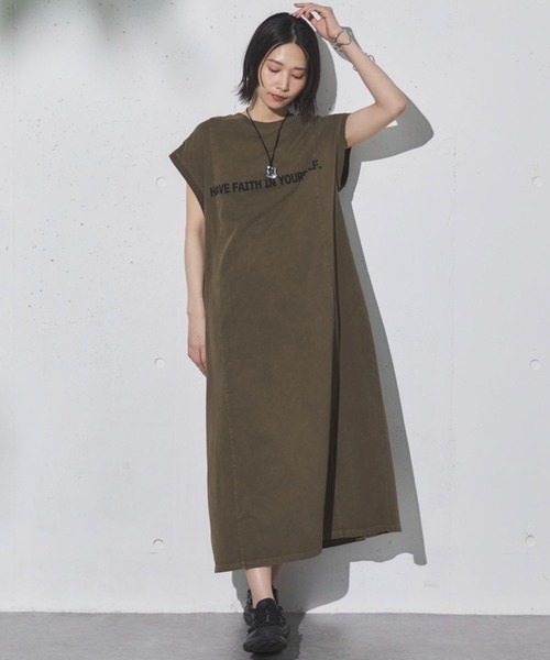 Doux archives(ドゥアルシーヴ)の「2WAYピグメントカットワンピース(ワンピース・レディース・ブラウン/チャコールグレー/カーキ・38)」の21枚目の写真