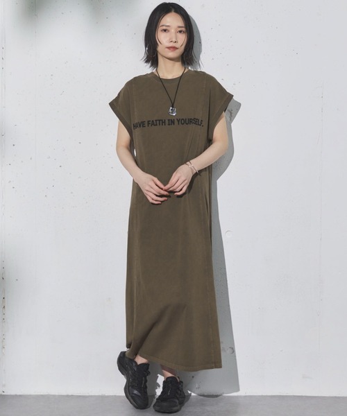 Doux archives(ドゥアルシーヴ)の「2WAYピグメントカットワンピース(ワンピース・レディース・ブラウン/チャコールグレー/カーキ・38)」の18枚目の写真