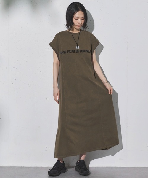 Doux archives(ドゥアルシーヴ)の「2WAYピグメントカットワンピース(ワンピース・レディース・ブラウン/チャコールグレー/カーキ・38)」の22枚目の写真