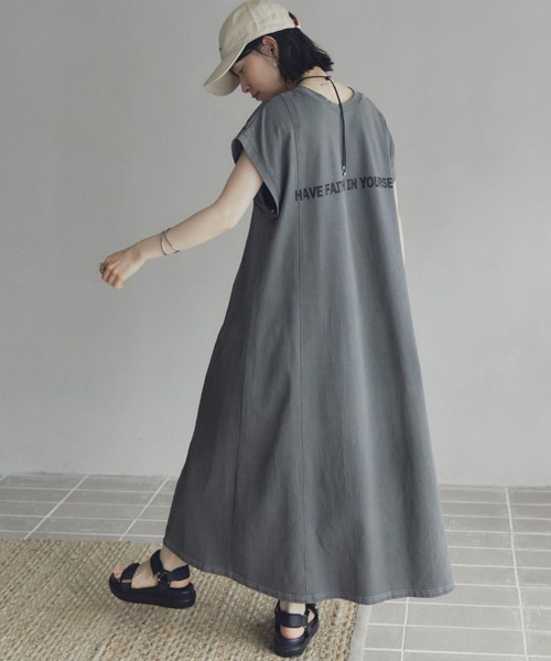 Doux archives(ドゥアルシーヴ)の「2WAYピグメントカットワンピース(ワンピース・レディース・ブラウン/チャコールグレー/カーキ・38)」の10枚目の写真