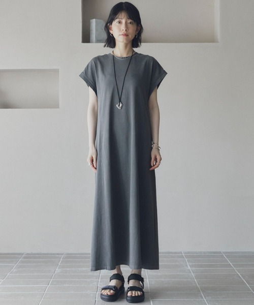 Doux archives(ドゥアルシーヴ)の「2WAYピグメントカットワンピース(ワンピース・レディース・ブラウン/チャコールグレー/カーキ・38)」の15枚目の写真