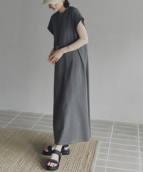 Doux archives(ドゥアルシーヴ)の「2WAYピグメントカットワンピース(ワンピース・レディース・ブラウン/チャコールグレー/カーキ・38)」の12枚目の写真