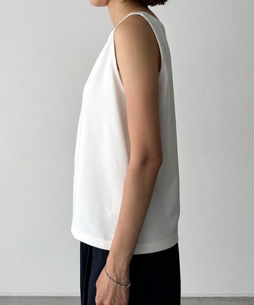CANAL JEAN（キャナルジーン）の「El mar　レーヨンストレッチタンクトップ（タンクトップ・レディース・ライトグレー/ブラック/アイボリー・ONE SIZE）」の13枚目の写真