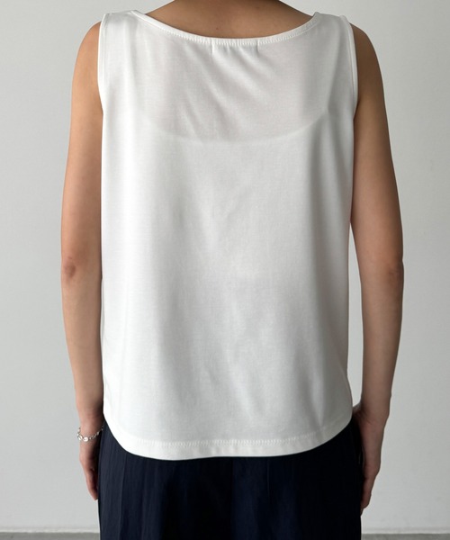 CANAL JEAN（キャナルジーン）の「El mar　レーヨンストレッチタンクトップ（タンクトップ・レディース・ライトグレー/ブラック/アイボリー・ONE SIZE）」の14枚目の写真