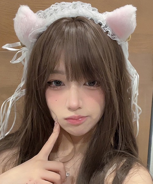 c.u.l(シーユーエル)の「フリル ふわもこ 猫耳 ヘアバンド カチューシャ cula1194(カチューシャ・レディース・ブラック/ホワイト/ピンク/ブラック系その他・FREE)」の2枚目の写真