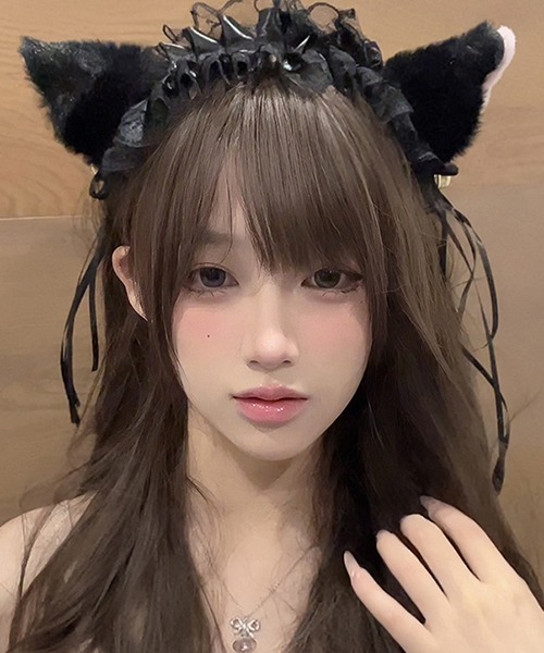 c.u.l(シーユーエル)の「フリル ふわもこ 猫耳 ヘアバンド カチューシャ cula1194(カチューシャ・レディース・ブラック/ホワイト/ピンク/ブラック系その他・FREE)」の8枚目の写真